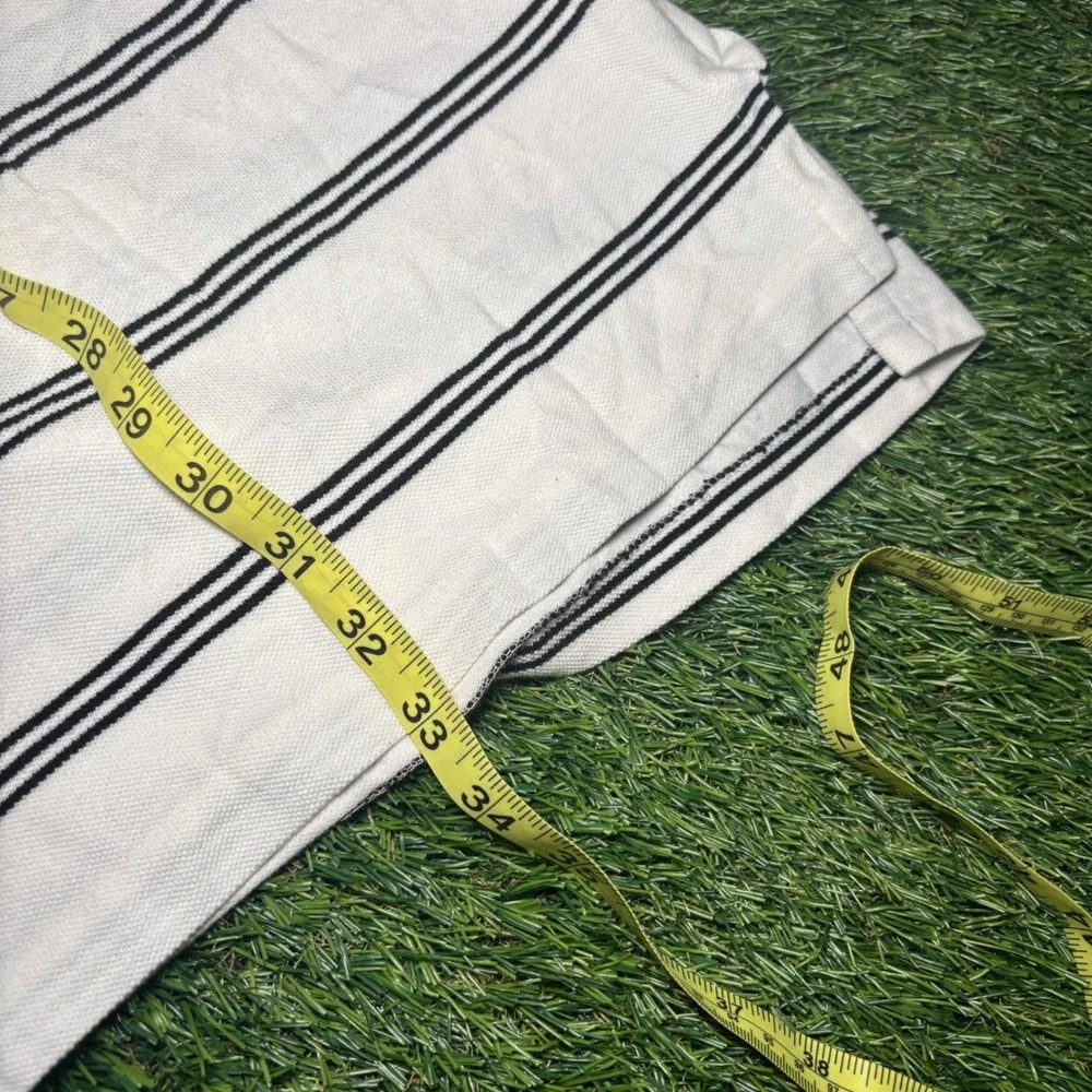 Polo Ralph Lauren Mens 4XLT Tall Striped Polo Shirt White Navy Blue Cotton Pique